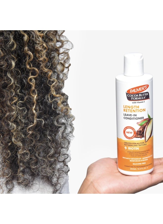 Cocoa Butter & Biotin Leave-In Coconut Conditioner For All Hair Types For Hair Length Retention, Streghthening & Enhanced Shine - 250Ml, 1 Count