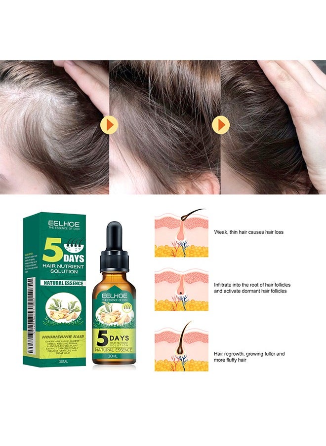 5 Days Hair Nutrient Solution，Hair Growth Serum, for Hair Fall Hair Regrowth And Scalp, Treatment Ginger Essential Oil Supports Healthy Hair Thinning Treatment Hair Growth Oil for Men 30 ML