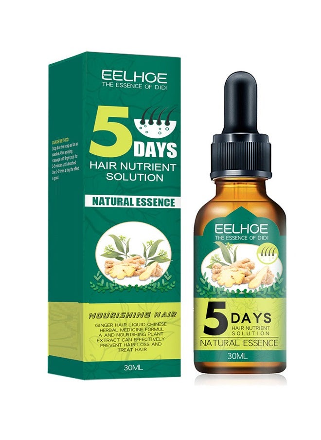 5 Days Hair Nutrient Solution，Hair Growth Serum, for Hair Fall Hair Regrowth And Scalp, Treatment Ginger Essential Oil Supports Healthy Hair Thinning Treatment Hair Growth Oil for Men 30 ML