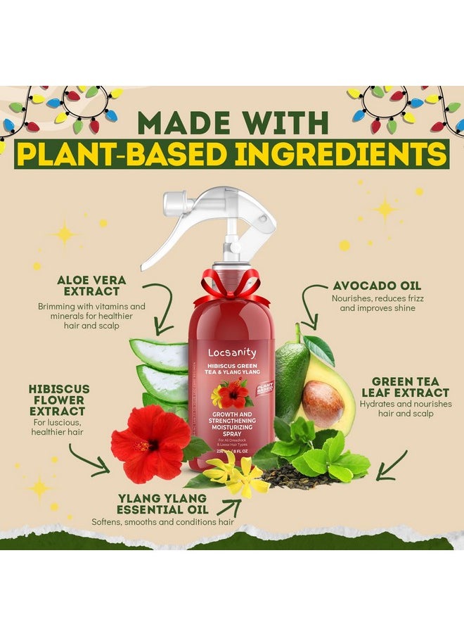 Locsanity Hibiscus Green Tea Hair Growth Spray for Dreadlocks and Loose Hairstyles Hair Care Treatment - Loc Moisturizer for Thicker, Fuller, Longer Hair (8oz)
