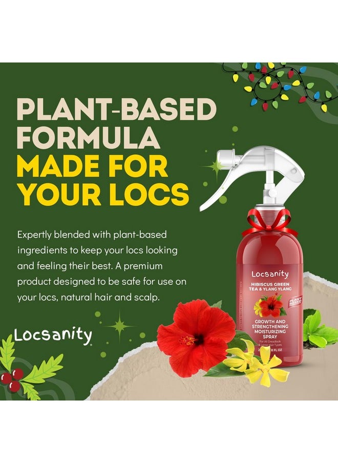 Locsanity Hibiscus Green Tea Hair Growth Spray for Dreadlocks and Loose Hairstyles Hair Care Treatment - Loc Moisturizer for Thicker, Fuller, Longer Hair (8oz)