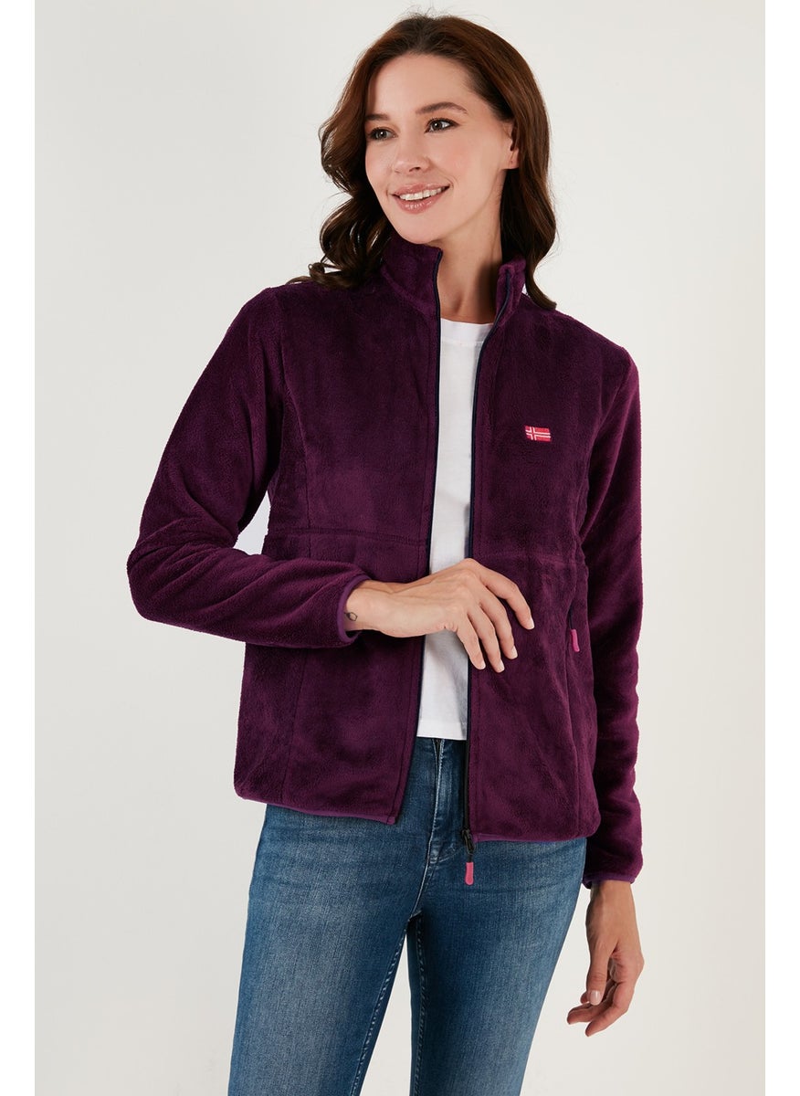 Slim Fit Anti-Pilling Non-Pilling Soft Textured Zippered Fleece Cardigan Women's Cardigan 5907017
