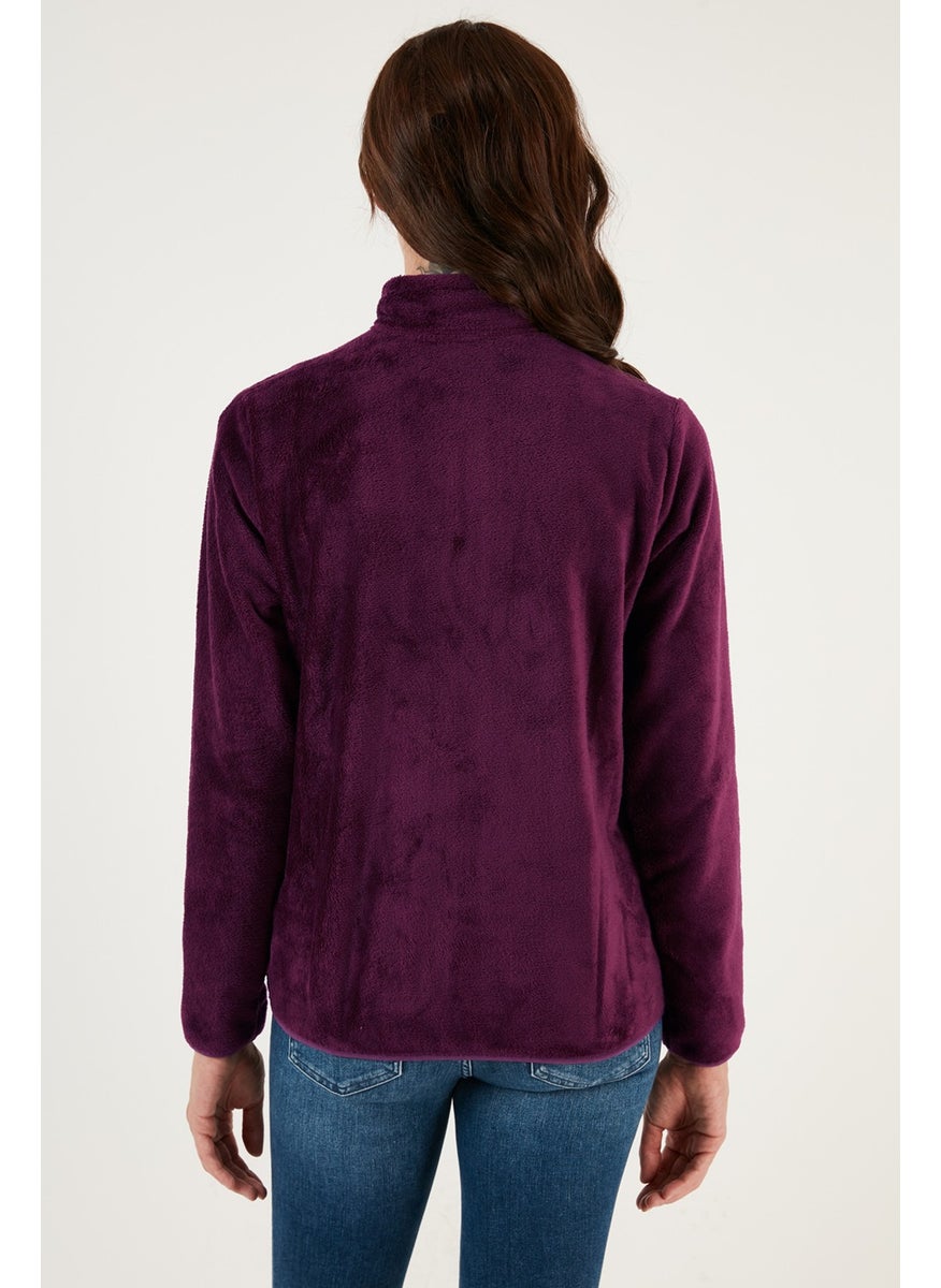 Slim Fit Anti-Pilling Non-Pilling Soft Textured Zippered Fleece Cardigan Women's Cardigan 5907017