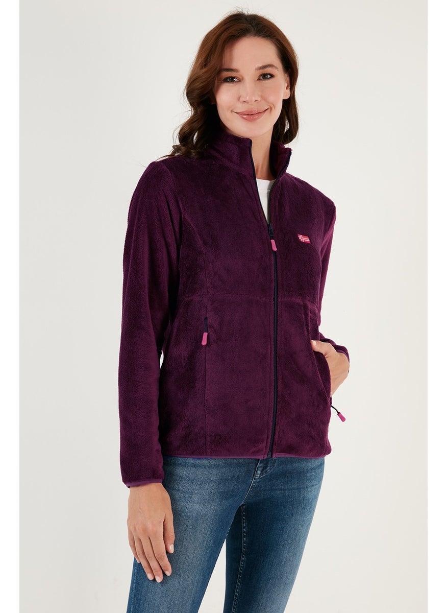 Slim Fit Anti-Pilling Non-Pilling Soft Textured Zippered Fleece Cardigan Women's Cardigan 5907017