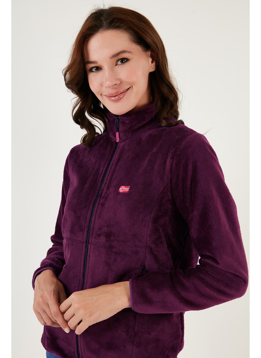 Slim Fit Anti-Pilling Non-Pilling Soft Textured Zippered Fleece Cardigan Women's Cardigan 5907017