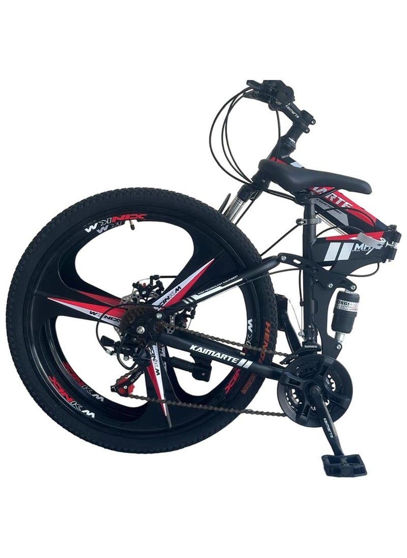Folding Bike Shard 26 Inch 21 Speed Double Suspension Alloy Wheel Mountain Bike