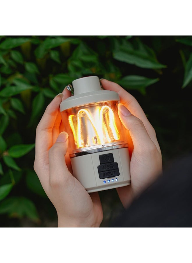 Camping Lantern Rechargeable, LED Camping Light with Flashlight, 4 Light Modes, Long Press for Stepless Dimming, Portable Tent Lantern for Power Outage, Household, Camping, Emergency