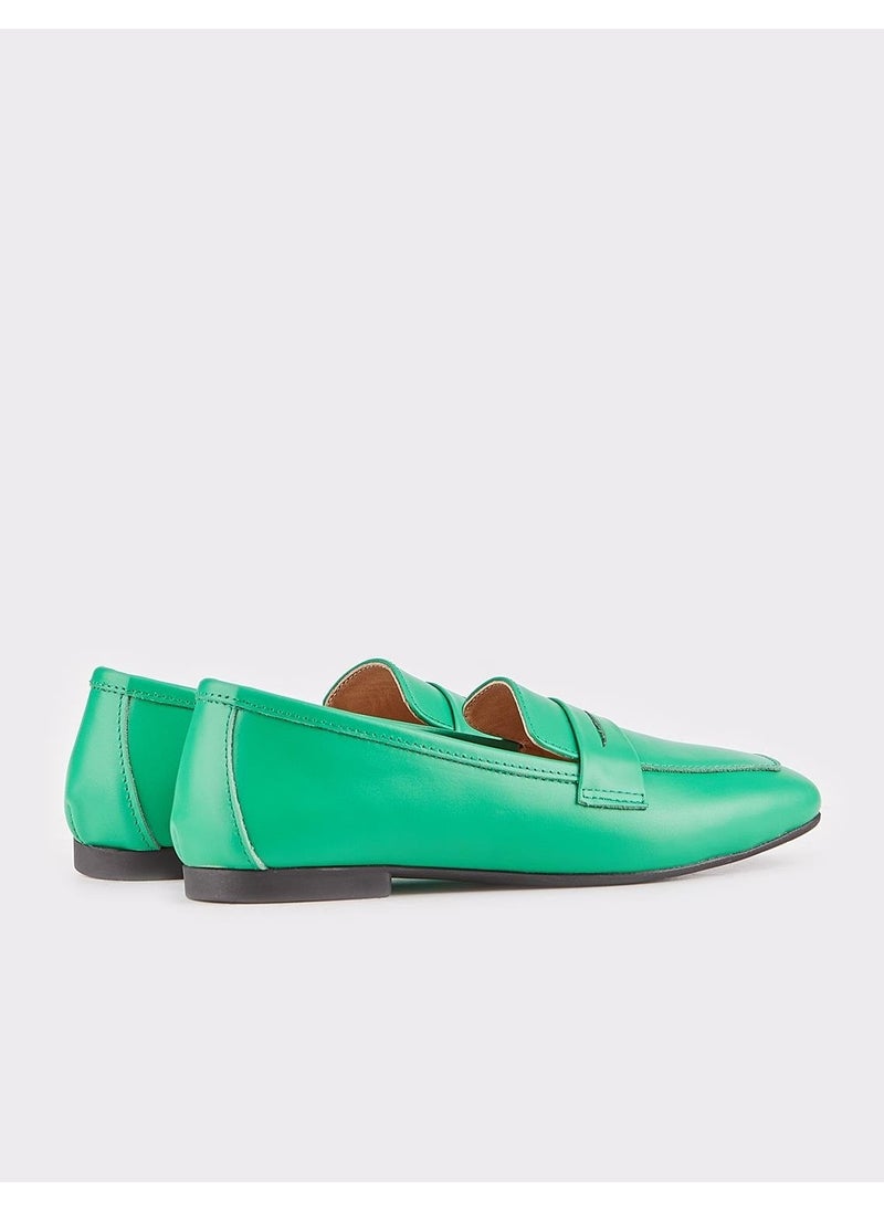 Leather Green Women's Loafer