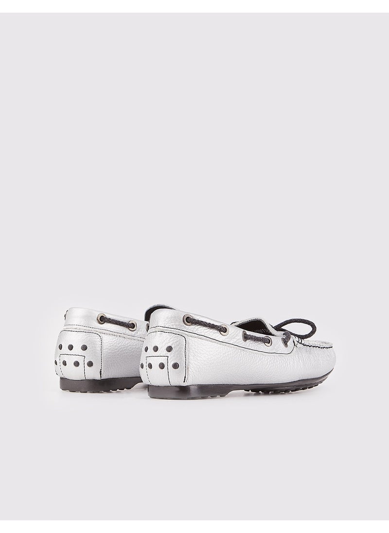 Bow Detailed Loafer Women's Shoes 449M1164 Gray