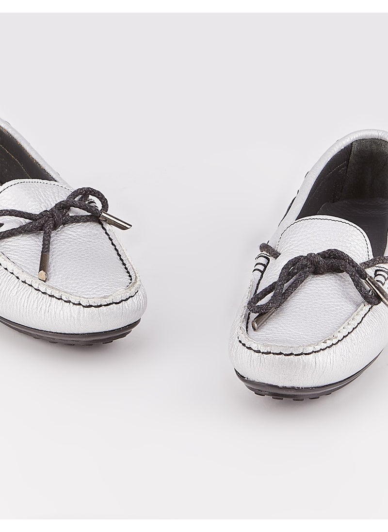 Bow Detailed Loafer Women's Shoes 449M1164 Gray