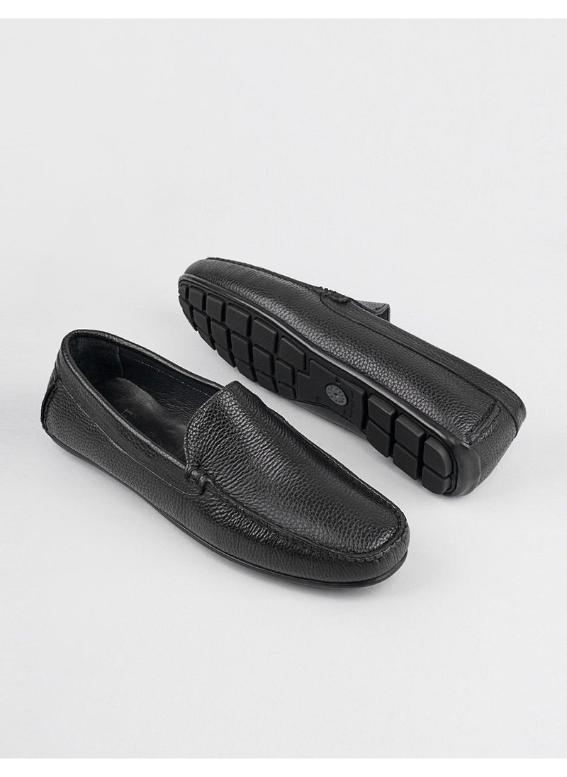 Genuine Leather Black Sneaker Men's Loafer Shoes