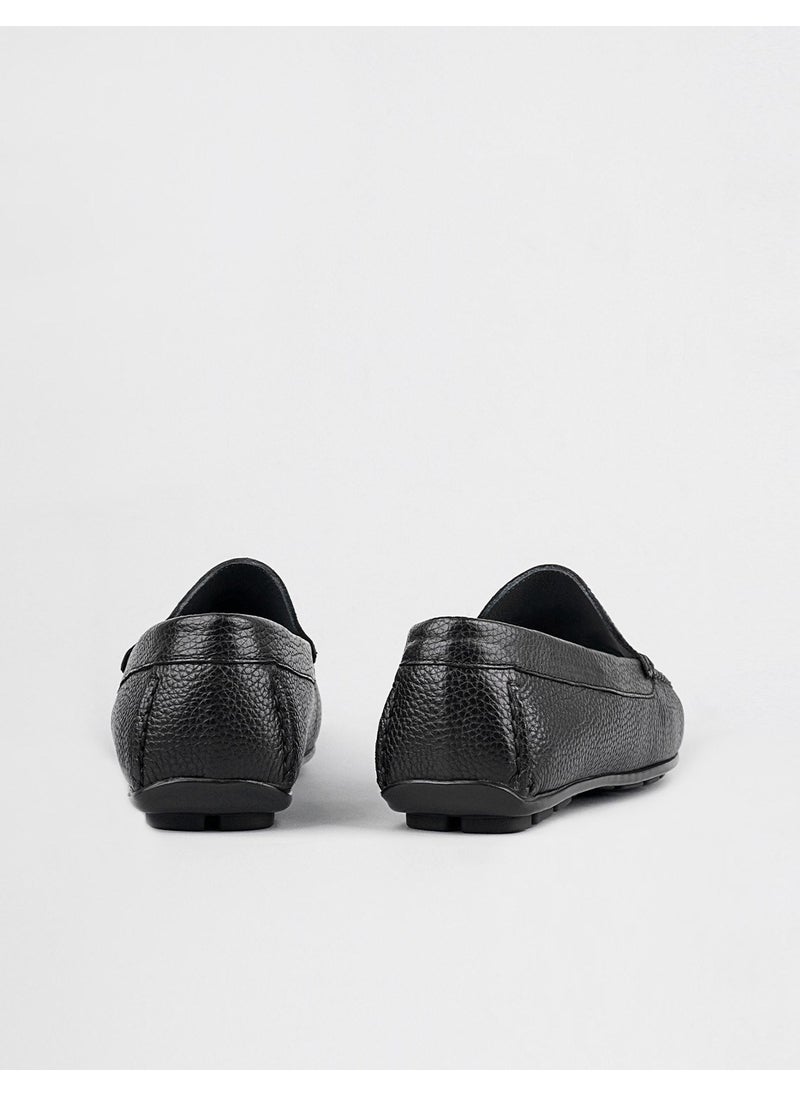 Genuine Leather Black Sneaker Men's Loafer Shoes