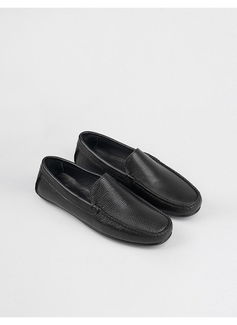 Genuine Leather Black Sneaker Men's Loafer Shoes