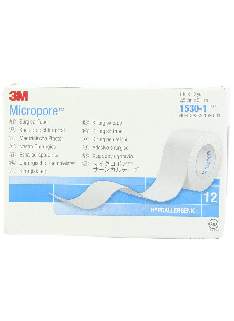 Medical Tape Micropore Paper 1 Inch X 10 Yards NonSterile, 120 Per Case