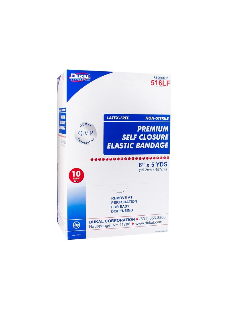 Dukal 516LF Elastic Bandage, Self Closure, Premium, 6