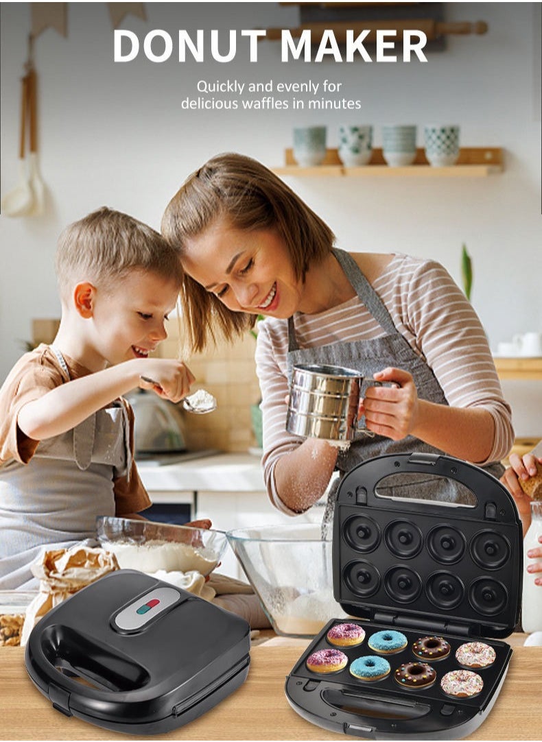 10-in-1 Detachable Sandwich & Breakfast Maker for Cake, Nuts, Donuts & Waffles – 750W Dual-Sided Heating, Non-Stick Coating, LED Indicator & Ergonomic ABS Handle