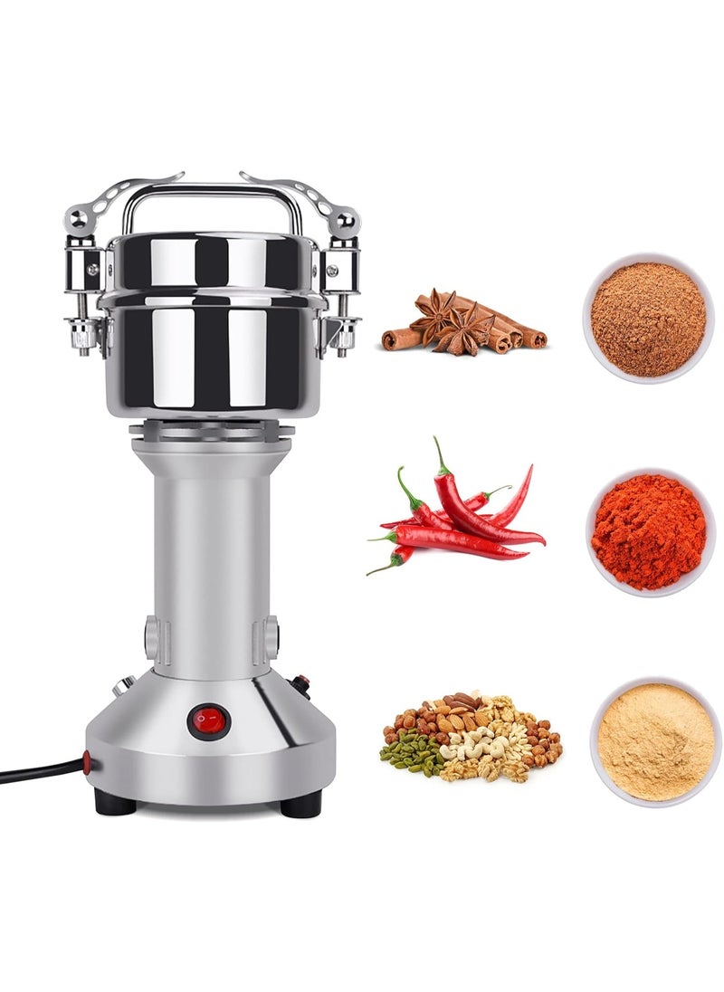 Electric Grain Mill, 150 g, Stainless Steel, Fast Superfine Mill, Grain Mill, Dry Herb Grain Grinder with Overload Protection for Herbs, Spices, Nuts, Cereals, Herb Powder Machine