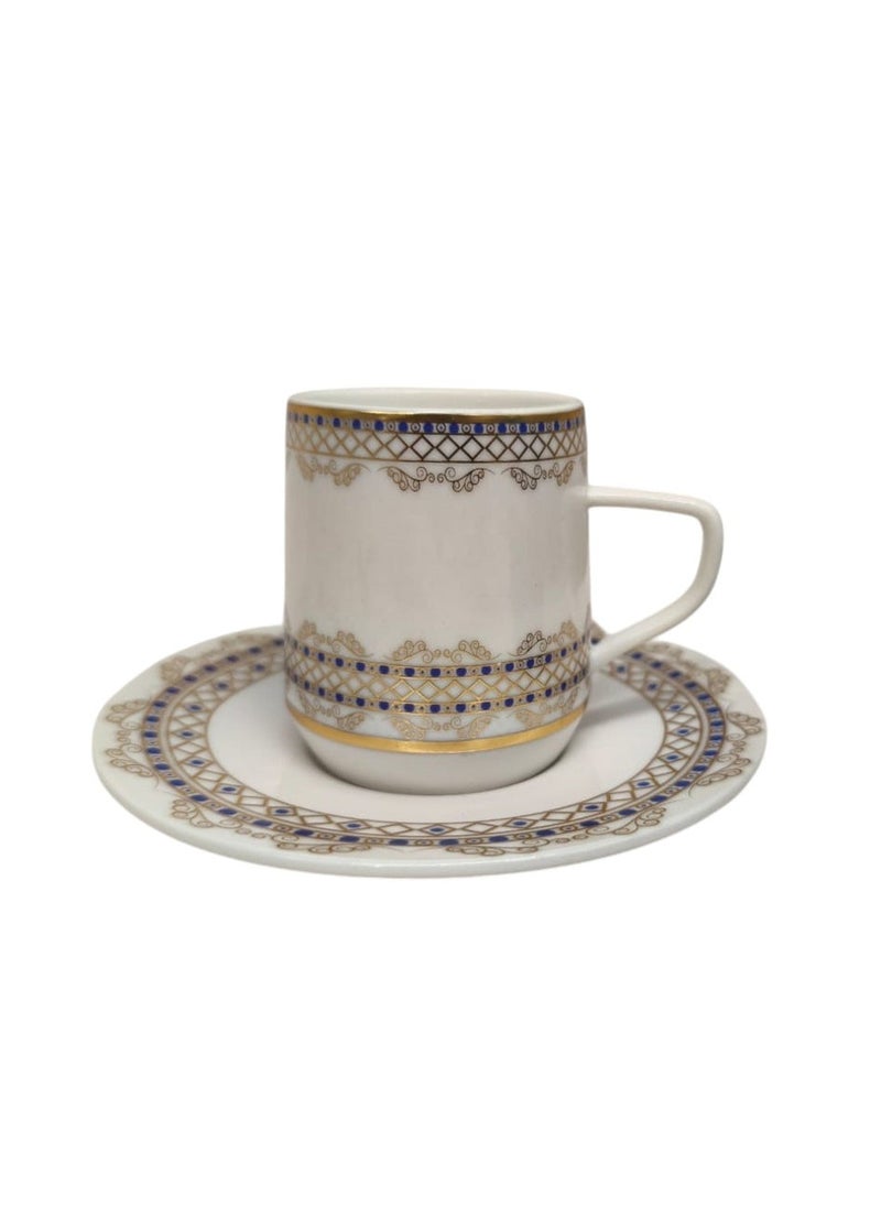 Premier Ceramic Cup and Saucer 12Pcs Set 6 Cups With 6 Saucers-200ML