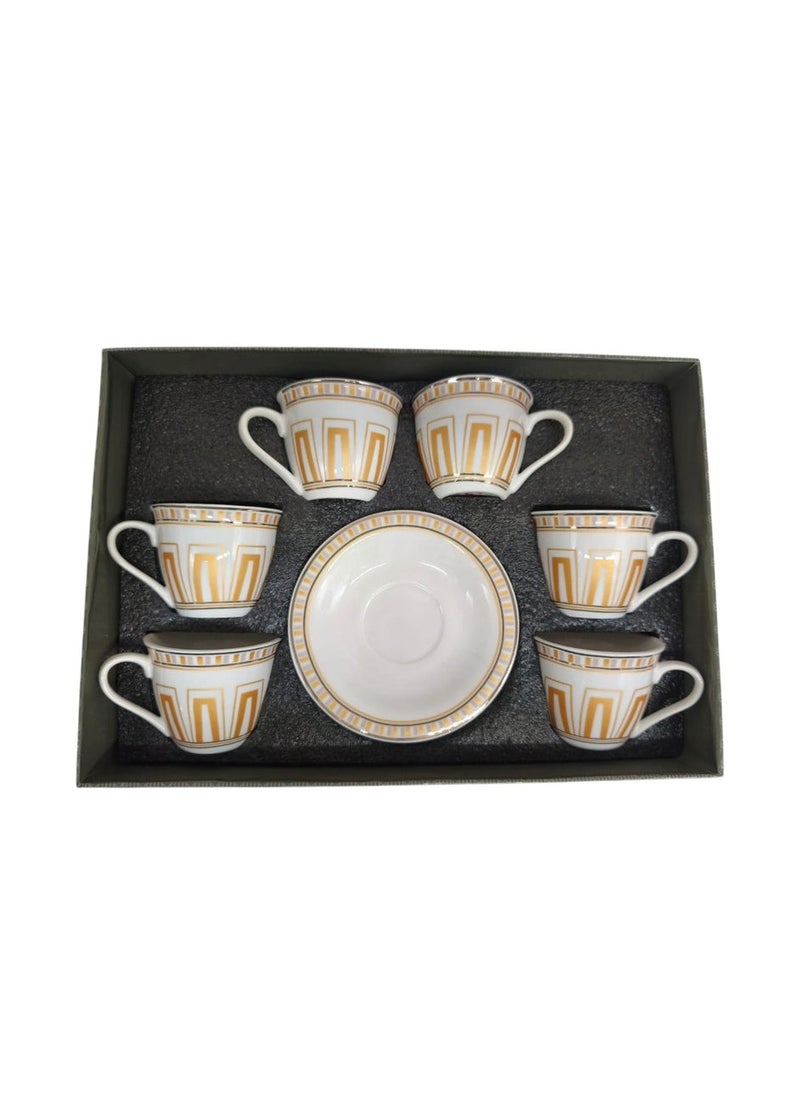 Solecasa Ceramic Cup and Saucer 12Pcs Set 6 Cups With 6 Saucers-100ML