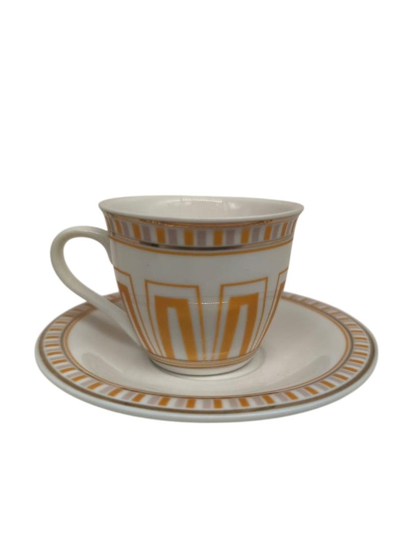 Solecasa Ceramic Cup and Saucer 12Pcs Set 6 Cups With 6 Saucers-100ML