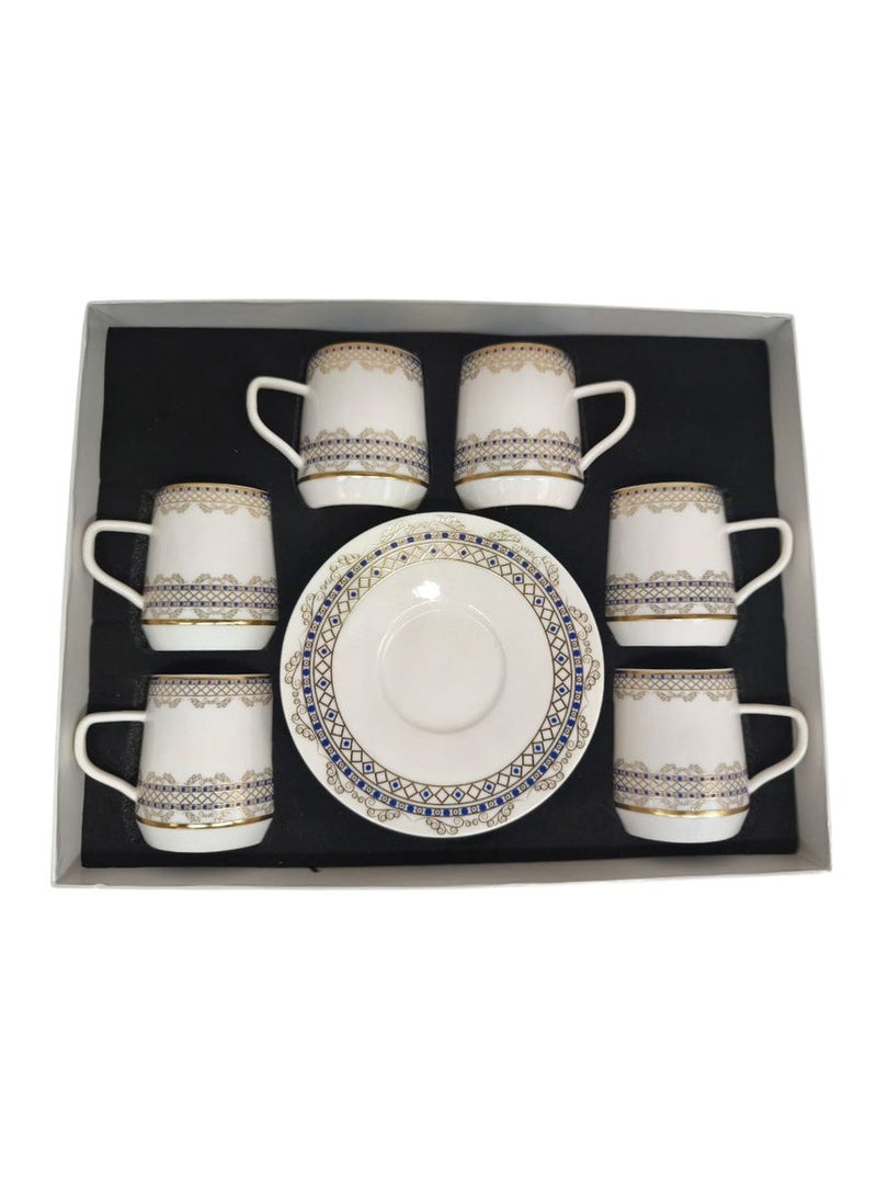 Premier Ceramic Cup and Saucer 12Pcs Set 6 Cups With 6 Saucers-80ML