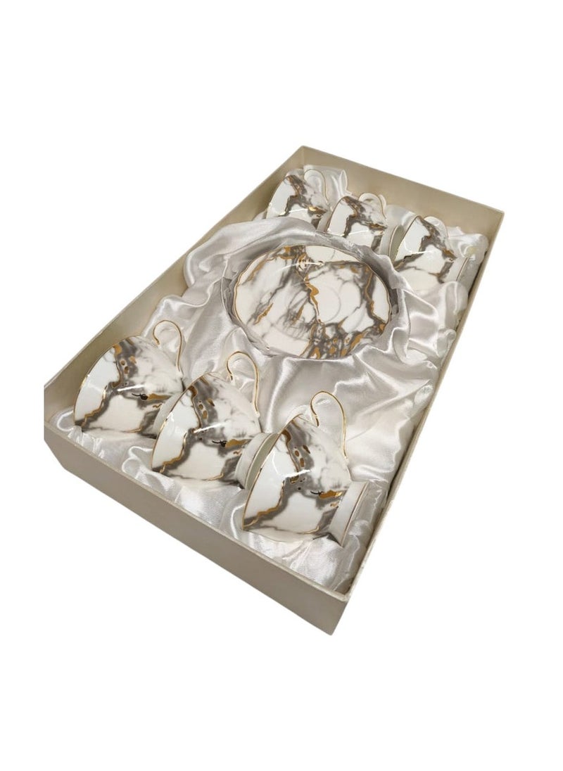 Pilsco Ceramic Cup and Saucer 12Pcs Set 6 Cups With 6 Saucers-180ML