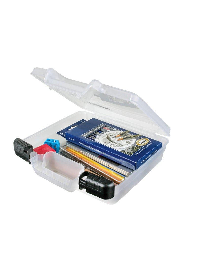 ArtBin 6972AB 10 inch Quick View Deep Base Carrying Case, Portable Art & Craft Organizer with Handle, [1] Plastic Storage Case, Translucent
