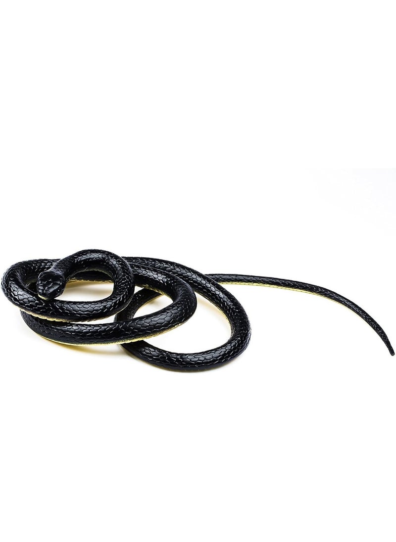 Paialco Realistic Rubber Snake Toy 52 Inch Long (Black)