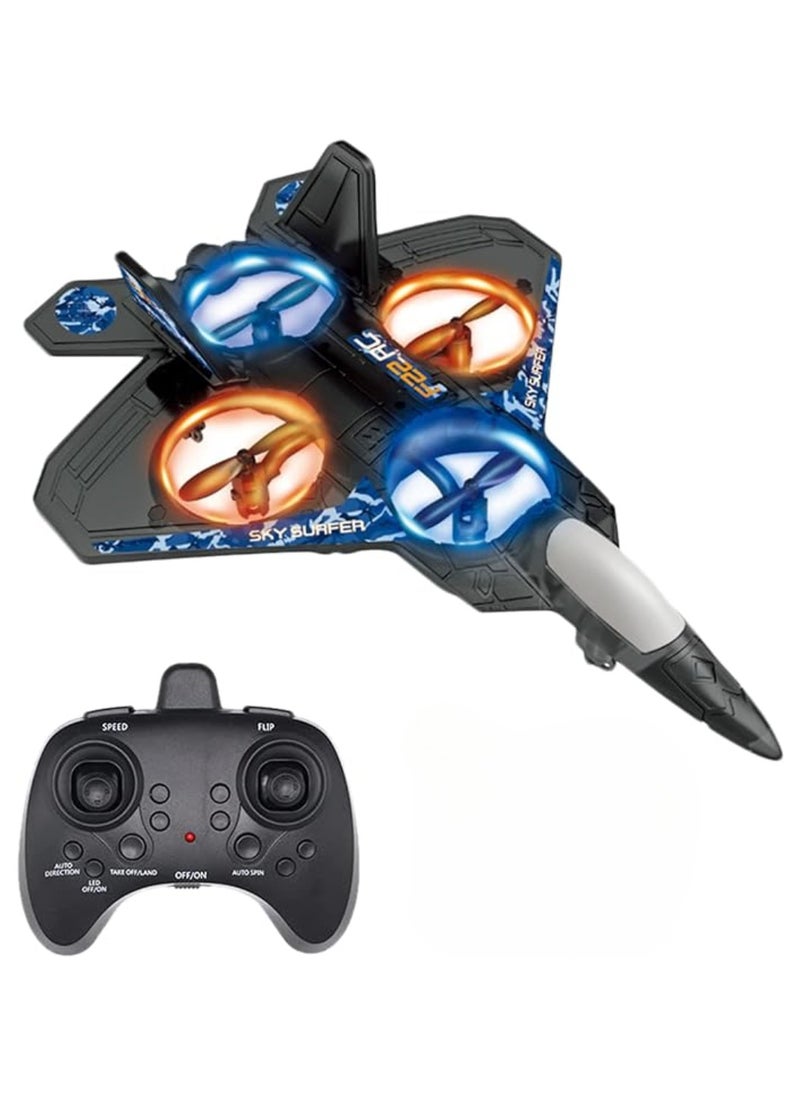 RC Plane Toy with Auto Hover – 6-Axis Gyro, 2.4GHz Remote Control Fighter Jet with 3D Flips, Easy Fly Function, Stunt Glider – EPP Foam Aircraft Drone for Adults (Black)
