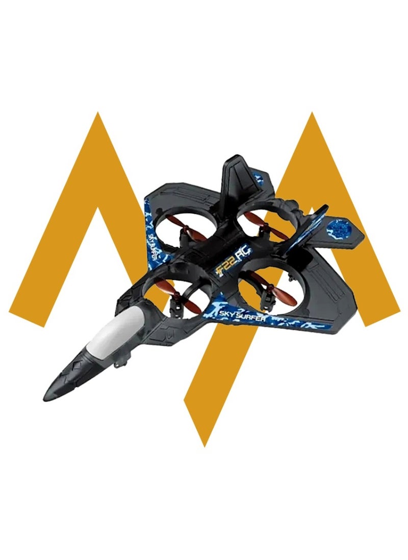 RC Plane Toy with Auto Hover – 6-Axis Gyro, 2.4GHz Remote Control Fighter Jet with 3D Flips, Easy Fly Function, Stunt Glider – EPP Foam Aircraft Drone for Adults (Black)