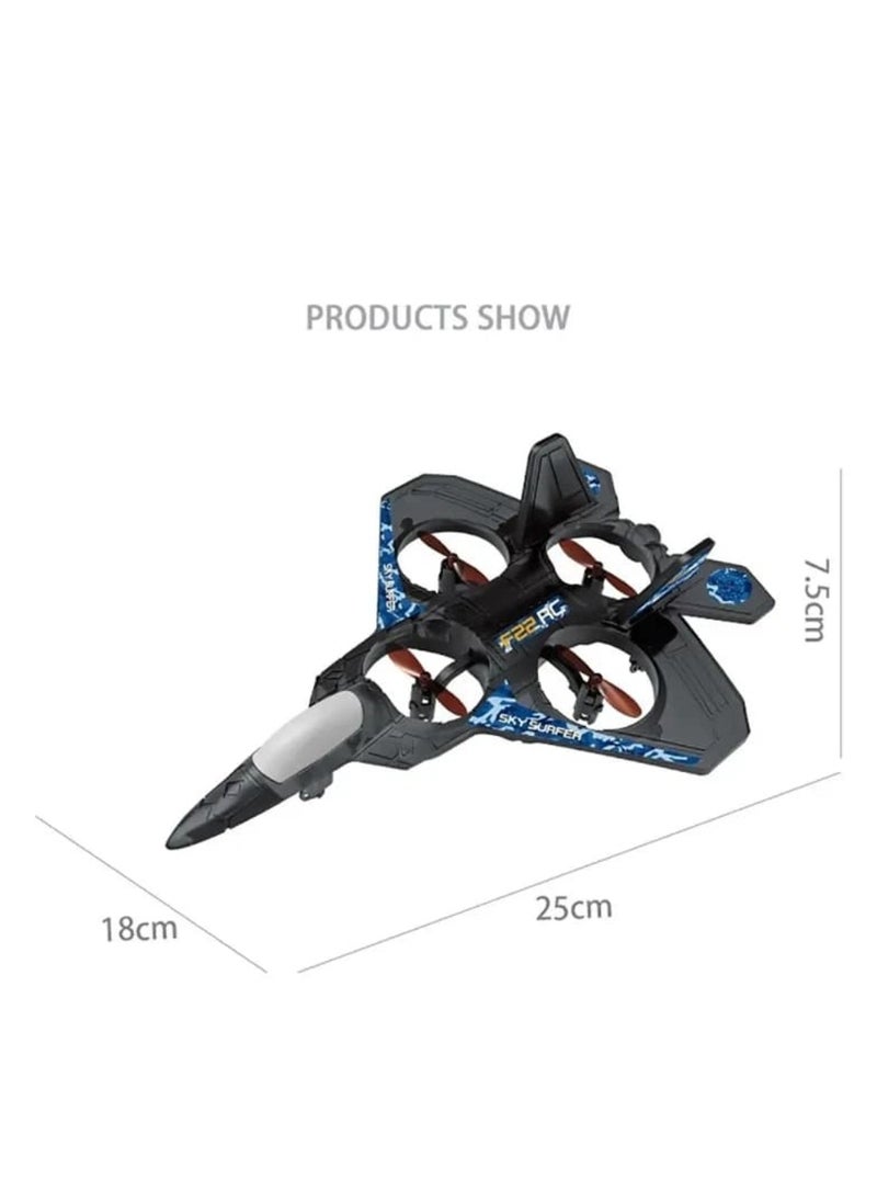 RC Plane Toy with Auto Hover – 6-Axis Gyro, 2.4GHz Remote Control Fighter Jet with 3D Flips, Easy Fly Function, Stunt Glider – EPP Foam Aircraft Drone for Adults (Black)
