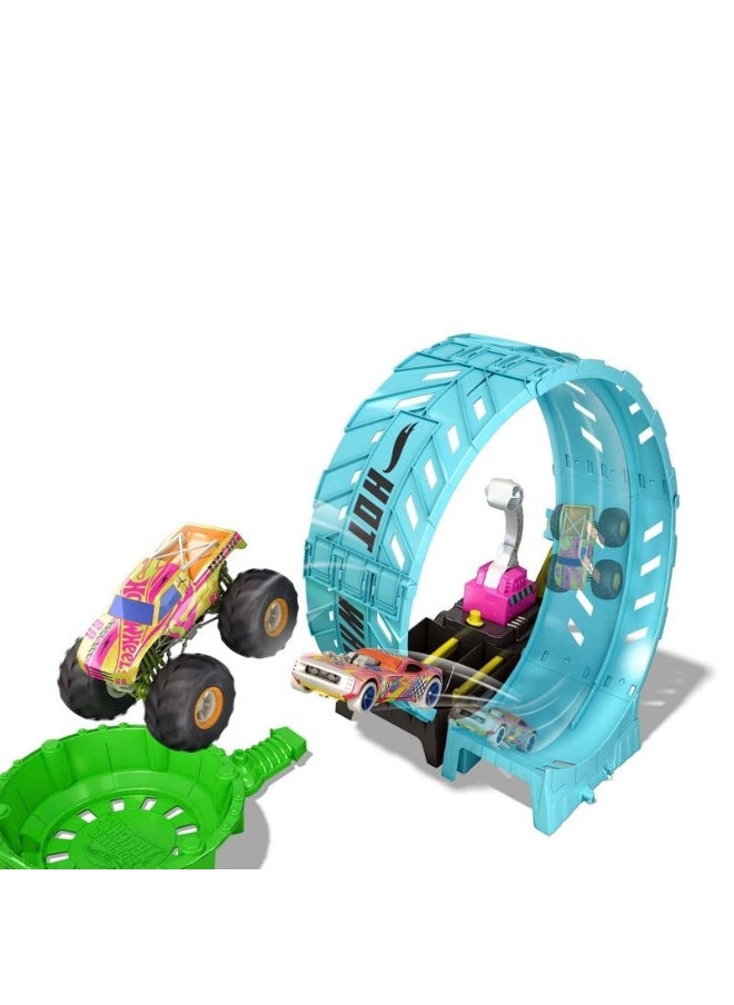 Hot Wheels Mt Glow In The Dark Epic Loop Challenge Play Set