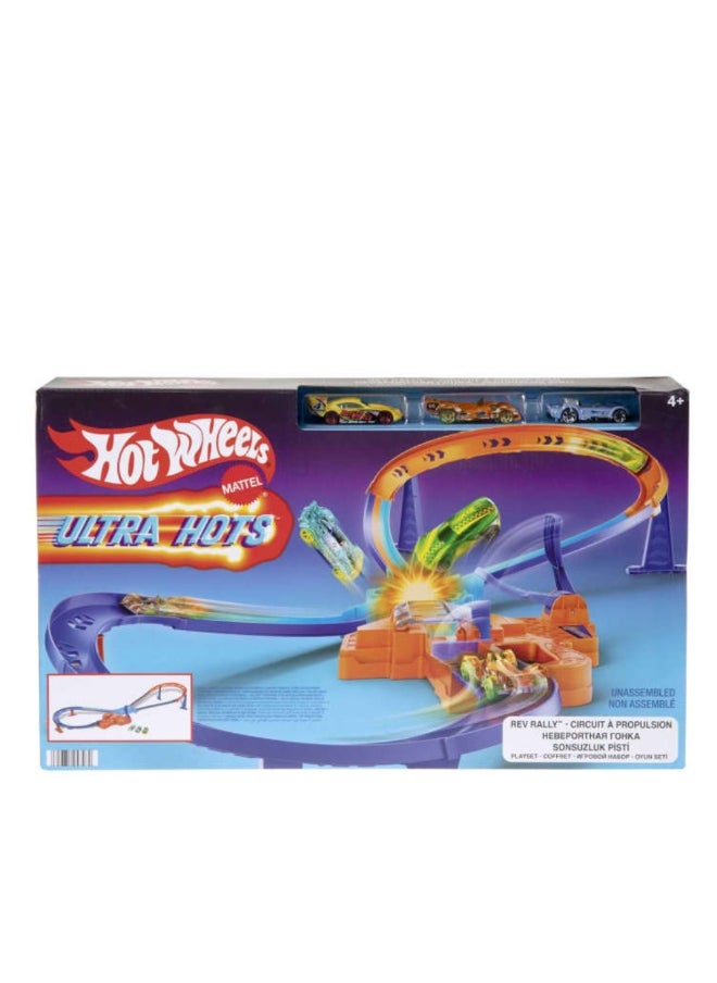 Hot Wheels Action Ultra Hots Rev Rally Track Set With 3 Cars by Mattel