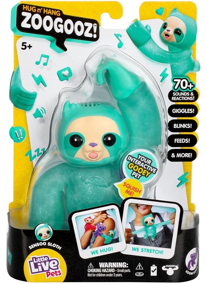 Little Live Pets Hug n' Hang Zoogooz – Sensoo Sloth Interactive Squishy Pet with 70+ Sounds & Reactions