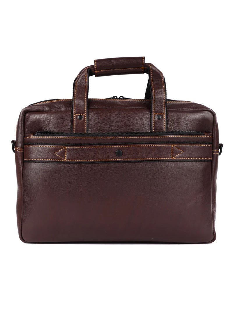 LAVERI Laptop Bag for Men - Leather Messenger Bag for Office - Fits up to 15 Inch Laptop - Shoulder Bag with Multiple Compartments - Executive Leather Bag for Work/Travel/Casual  - 2815