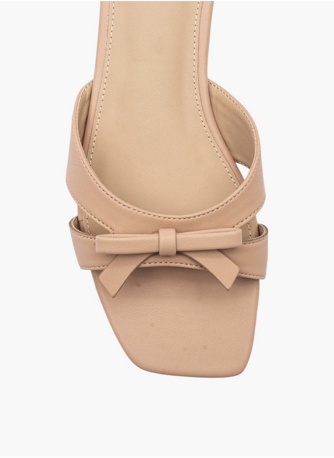 Bow Accent Slip-On Flat Sandals