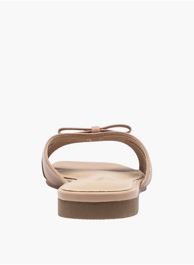 Bow Accent Slip-On Flat Sandals