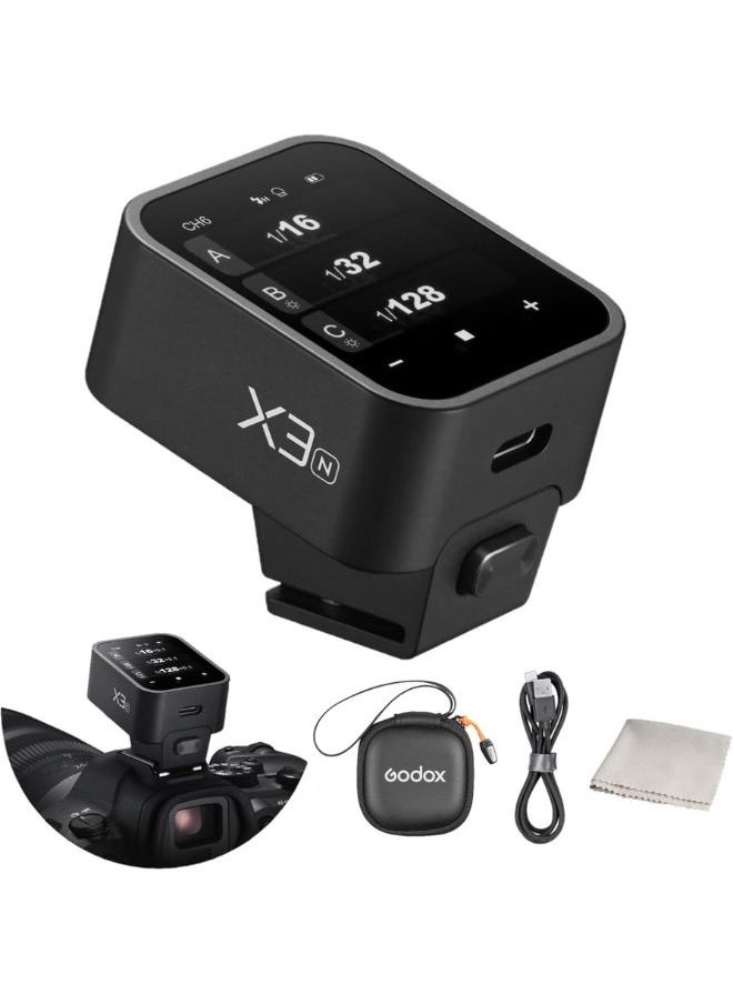 Godox X3-N Wireless Flash Trigger for Nikon – TTL, HSS 1/8000s, OLED Touchscreen, TCM Function, Built-in Battery – Godox Trigger for Nikon Flash & Camera Flash Light