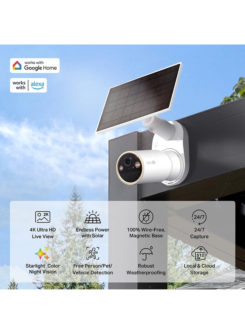 C460 Kit, 4K-8MP Dual-Band Solar-Powered Security Camera Kit|Free  AI Detection-Person, Pet & Vehicle|Starlight Color Night Vision|Solar Power|Wire-Free, Installs Almost Anywhere|Flexible Storage Options|Works with Alexa & Google Home