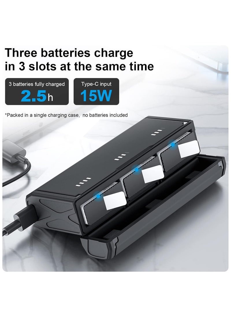 TELESIN Triple Battery Charger 3-Slot Smart Battery Charger for GoPro Hero 12/11/10/9, Low Temperature Suitable, Portable Pocket Size, Fast PD Charging, 2 TF Card Storage, Smart Power Indicator Side Charging Port for Go Pro Action Camera Enduro Battery