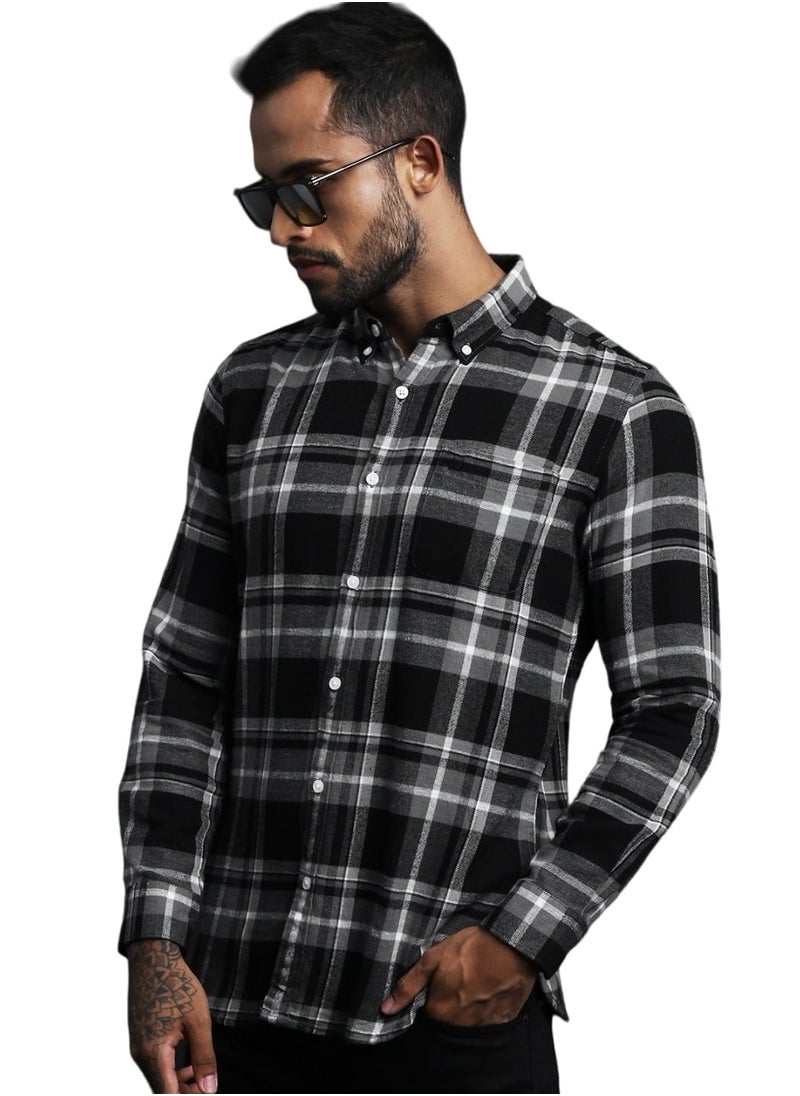 Men's Cotton Shirt | Casual & Formal Long Sleeve Slim Fit | Classic Button-Down, Office & Everyday Wear, Comfortable & Breathable Fabric, Grey, Size - S - XXL, (Repos)