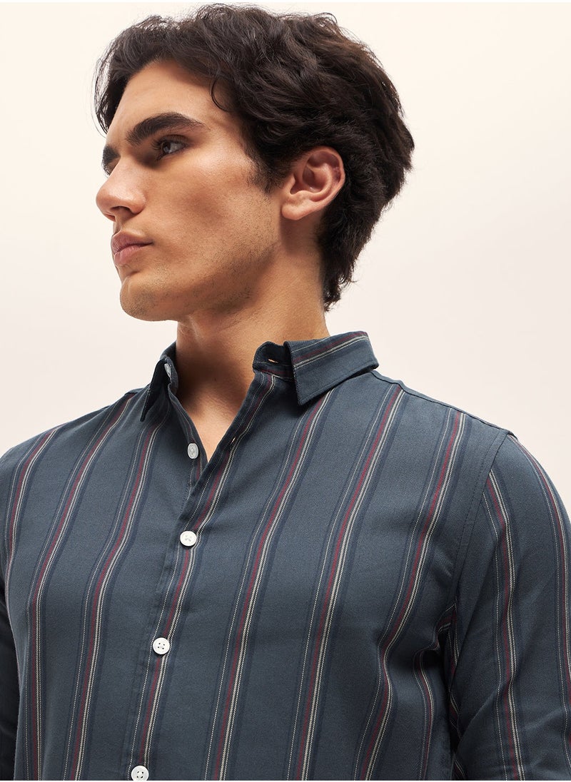 Cotton Shirt for Men | Slim Fit, Long Sleeve, Casual & Formal Wear | Soft, Breathable Fabric for Office, Everyday, & All-Season Use in Classic & Trendy Colors, Teal, Size - S - XXL, (Torrel)