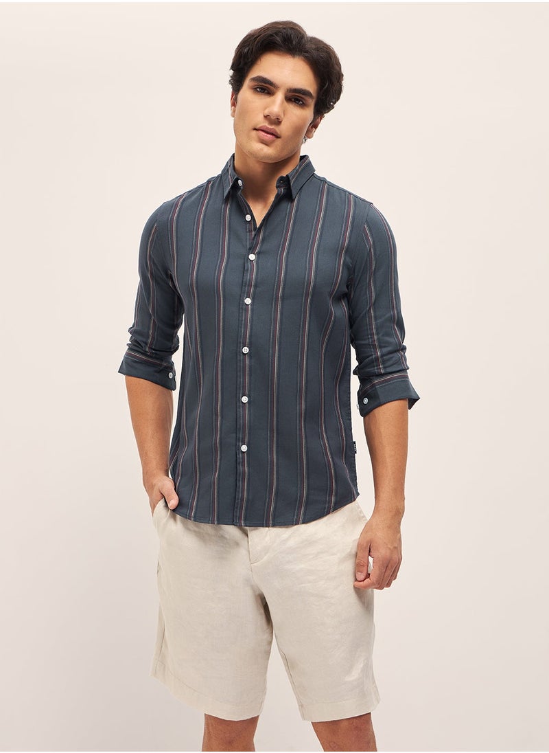 Cotton Shirt for Men | Slim Fit, Long Sleeve, Casual & Formal Wear | Soft, Breathable Fabric for Office, Everyday, & All-Season Use in Classic & Trendy Colors, Teal, Size - S - XXL, (Torrel)