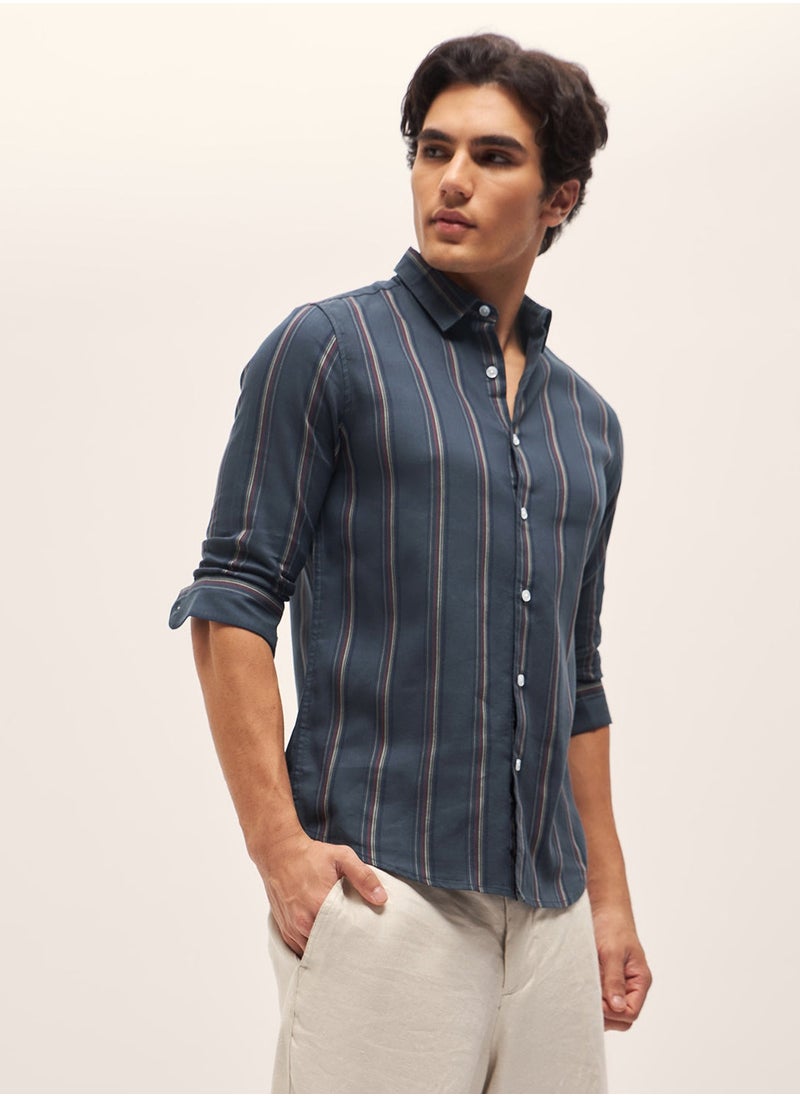 Cotton Shirt for Men | Slim Fit, Long Sleeve, Casual & Formal Wear | Soft, Breathable Fabric for Office, Everyday, & All-Season Use in Classic & Trendy Colors, Teal, Size - S - XXL, (Torrel)