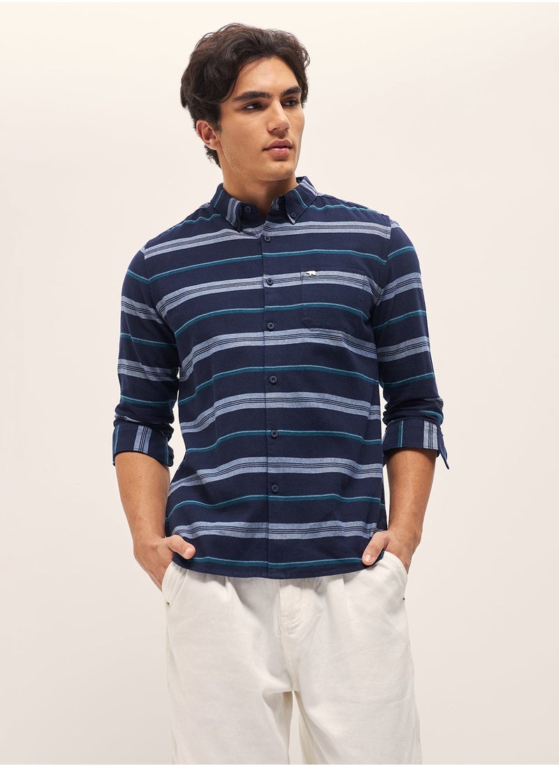 Cotton Shirt for Men | Slim Fit, Long Sleeve, Casual & Formal Wear | Soft, Breathable Fabric for Office, Everyday, & All-Season Use in Classic & Trendy Colors, Navy Blue, Size - S - XXL, (Vamoro)
