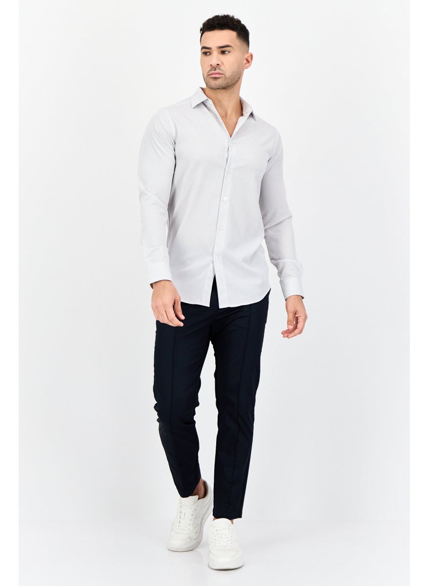 Men Modern Fit All Over Print Long Sleeve Dress Shirt, Multicolor
