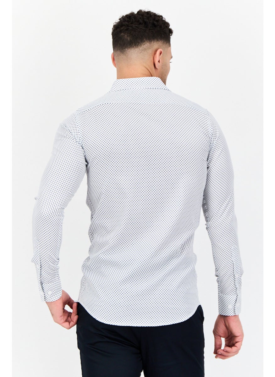 Men Modern Fit Allover Print Long Sleeve Dress Shirt, Multicolor