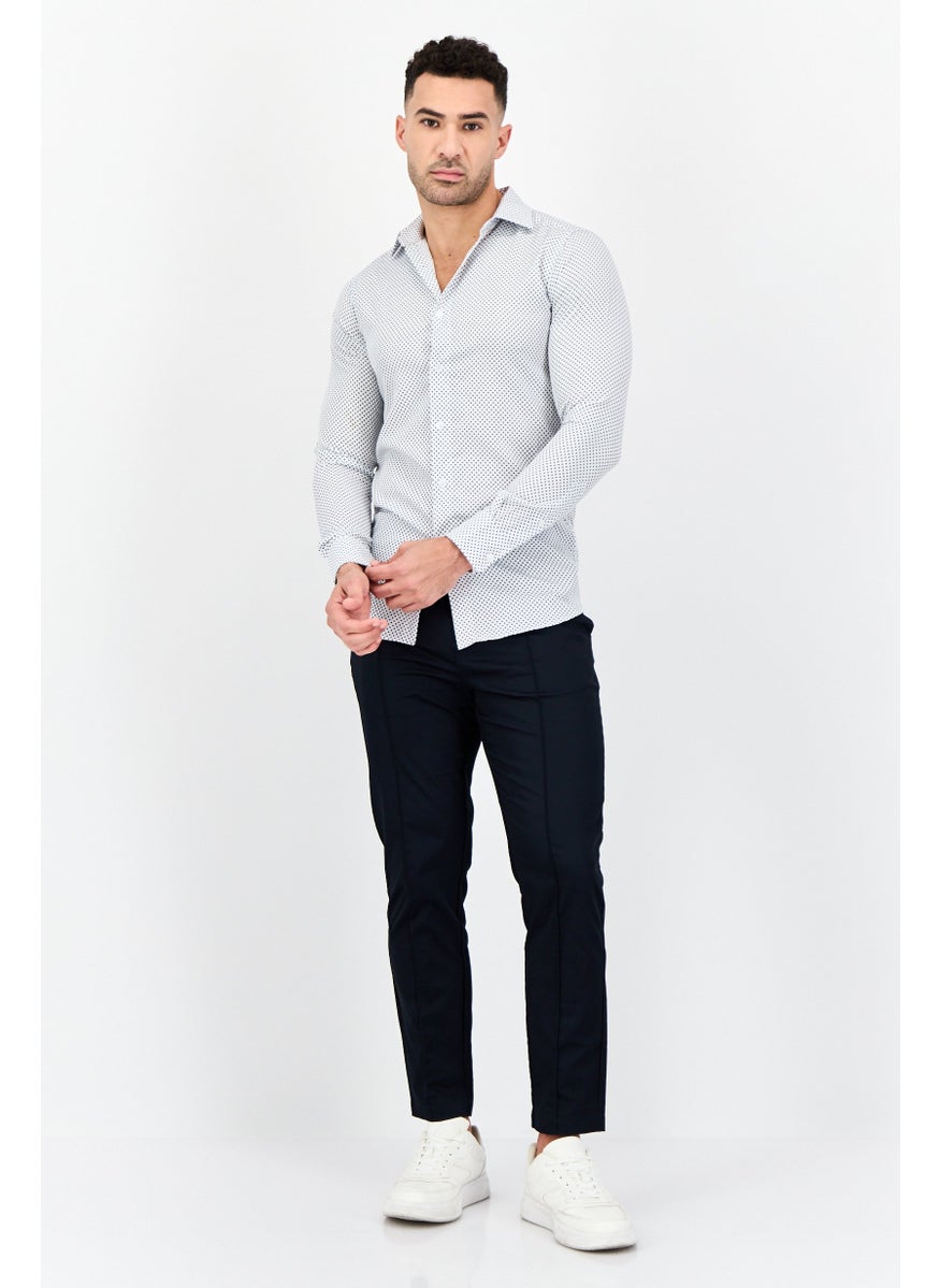Men Modern Fit Allover Print Long Sleeve Dress Shirt, Multicolor