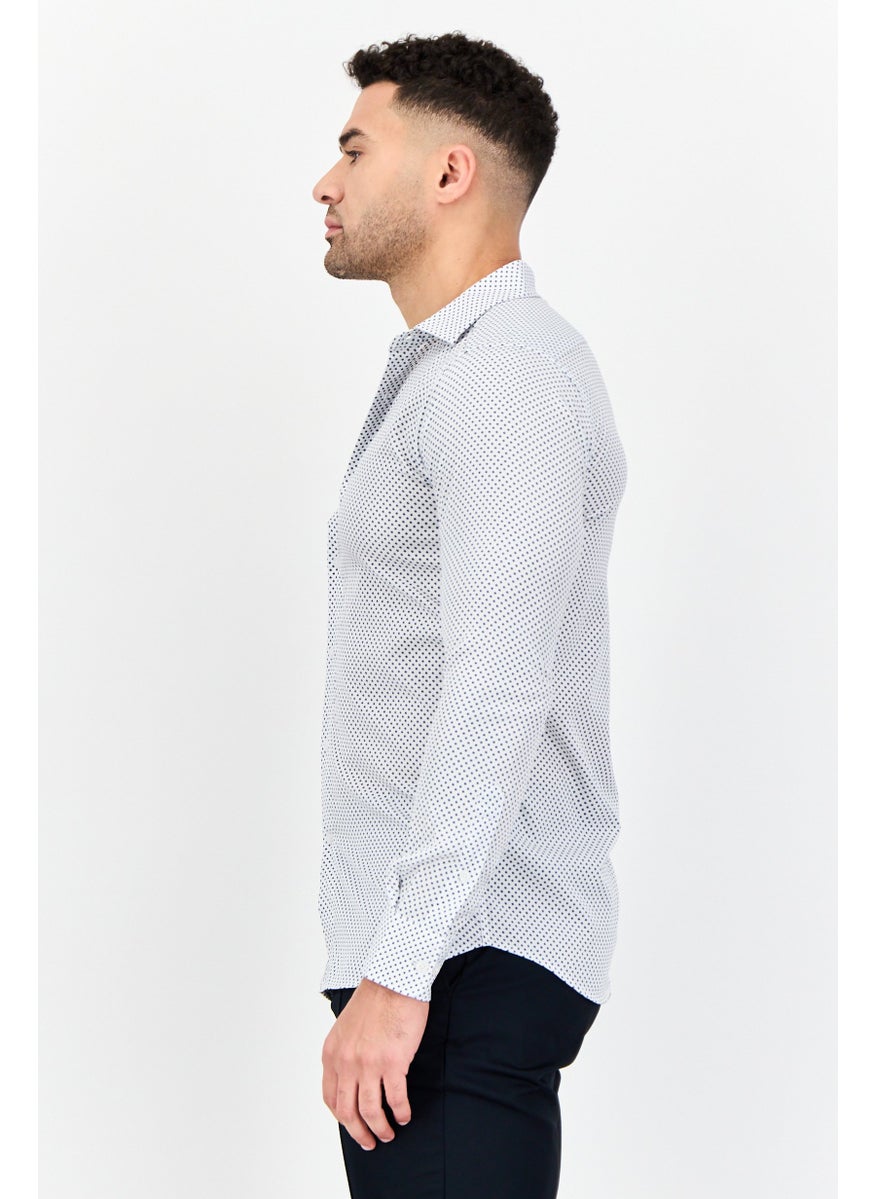 Men Modern Fit Allover Print Long Sleeve Dress Shirt, Multicolor