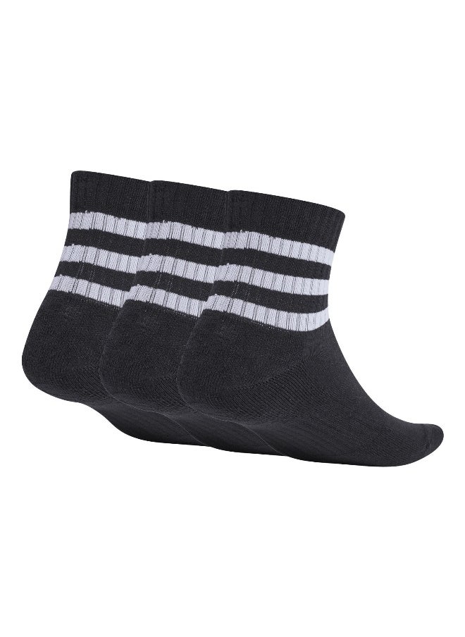 adidas 3 stripes cushioned sportswear mid cut pair pack unisex ankle socks
